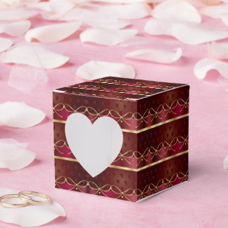 Monogram Vintage Burgundy Colour Decor Luxury Gold Favour Box