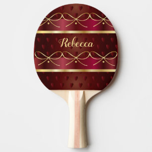 Monogram Vintage Burgundy Colour Decor Luxury Ping Pong Paddle