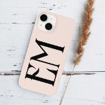 Monogram Vintage Chic Blush Pink iPhone 14 Case<br><div class="desc">Vintage monogram.</div>