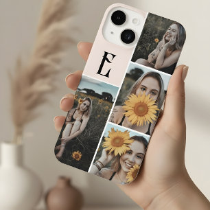 Monogram Vintage Chic Photo Blush Pink iPhone 14 Case