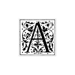Monogram Vintage decorative  Letter A Rubber Stamp