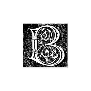 Monogram Vintage decorative  Letter B Rubber Stamp