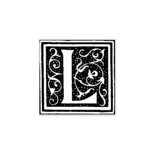 Monogram Vintage decorative  Letter L Rubber Stamp
