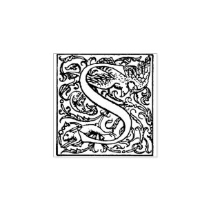 Monogram Vintage decorative Letter S Rubber Stamp