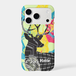 Monogram Vintage Deer Art Nouveau Forest