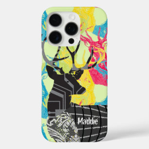 Monogram Vintage Deer Art Nouveau Forest iPhone 16 Pro Case