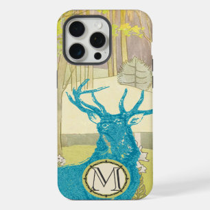 Monogram Vintage Deer Art Nouveau Forest iphone 15 Pro Max Case