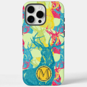 Monogram Vintage Deer Art Nouveau Forest iphone iPhone 16 Pro Max Case