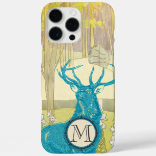 Monogram Vintage Deer Art Nouveau Forest iphone iPhone 16 Pro Max Case