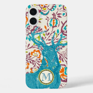 Monogram Vintage Deer Art Nouveau Forest iphone iPhone 16 Plus Case