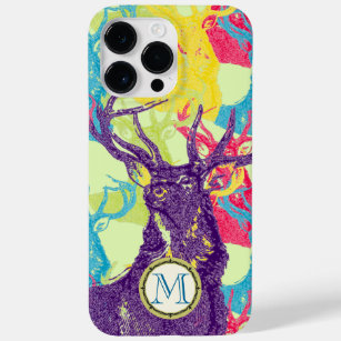 Monogram Vintage Deer Art Nouveau Forest iphone Case-Mate iPhone Case