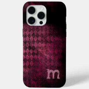 Monogram Vintage Eggplant and Plum Argyle iPhone 15 Pro Max Case