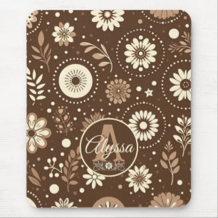 Monogram Vintage Floral Harmony Mouse Mat