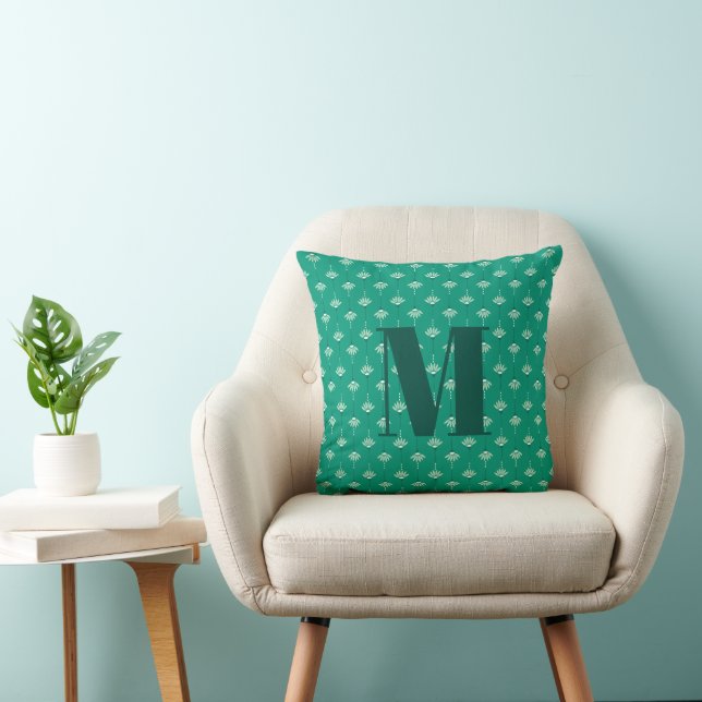 Monogram Vintage Hand Drawn Dandelion Pattern Cushion (Chair)