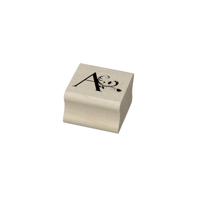 Monogram Vintage   initial Letter A Rubber Stamp (Stamp)