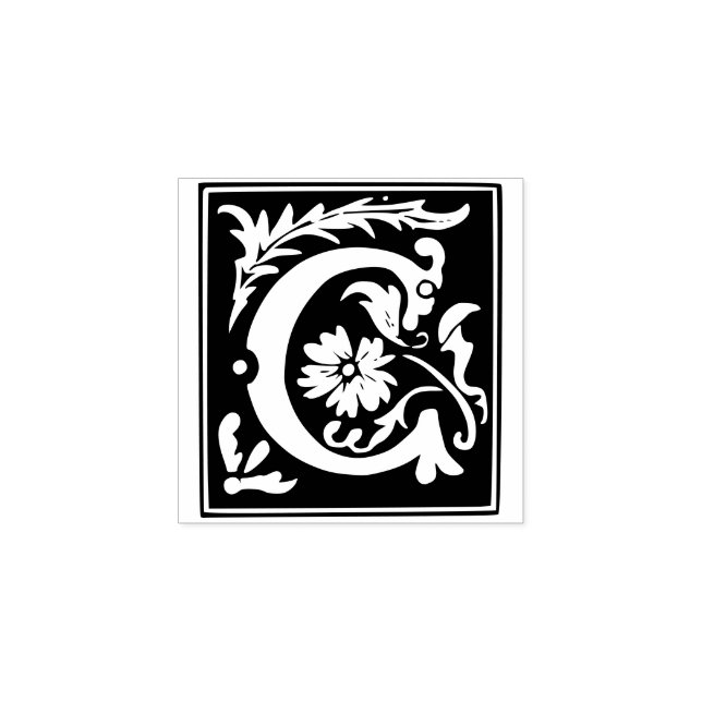 Monogram Vintage   initial Letter C Rubber Stamp (Imprint)