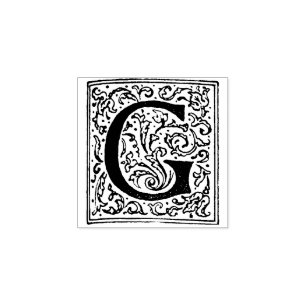 Monogram Vintage   initial Letter G Rubber Stamp