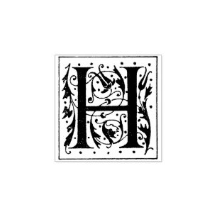 Monogram Vintage   initial Letter H Rubber Stamp