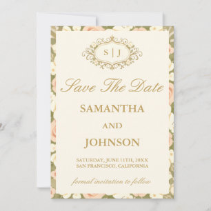 Monogram Vintage Ivory Save the Date