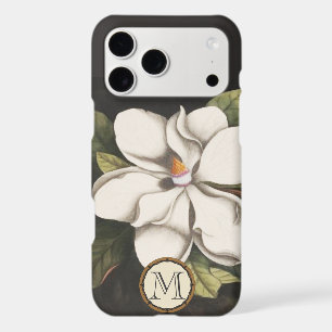 Monogram Vintage Magnolia Floral Pattern iphone