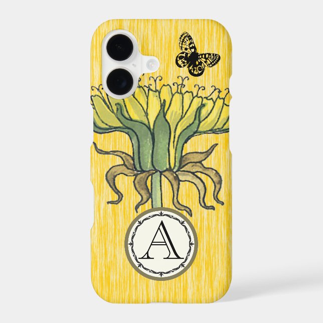 Monogram Vintage Modern Dandelion Floral (Back)
