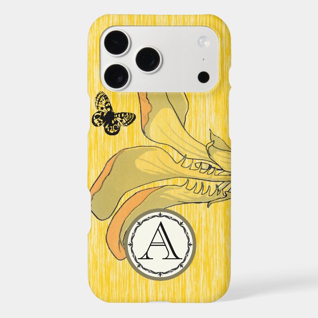 Monogram Vintage Modern Dandilion Floral iphone (Back)