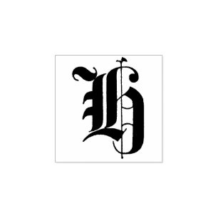 Monogram Vintage old English   initial Letter H Rubber Stamp