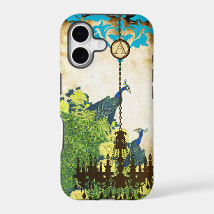 Monogram Vintage Peacock Chandelier Damask iPhone