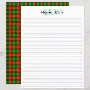 Monogram Vintage Printable Stationery Paper, Lined