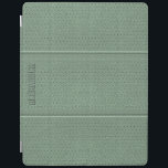 Monogram Vintage Sage Green Faux Leather iPad Cover<br><div class="desc">Cool sage green tones vintage leather look(image) with stitches effect(image effect) and customisable monogram</div>