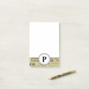 Monogram Vintage Sheet Music Note Musician