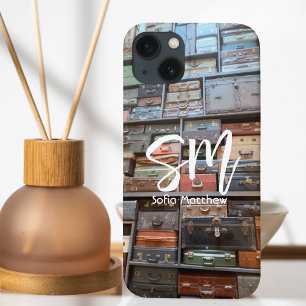 Monogram Vintage Suitcase Tower Photo Travel iPhone 13 Case