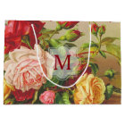 Monogram Vintage Victorian Roses Bouquet Flowers