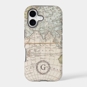 Monogram. Vintage World Map.
