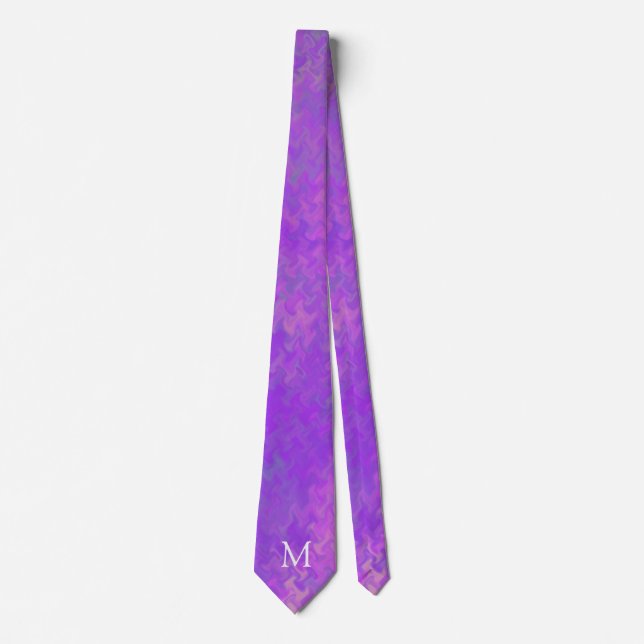 Monogram Violet Marbled Art Tie (Front)