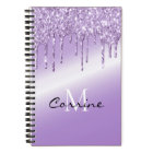 Monogram Violet Purple Dripping Glitter Metallic