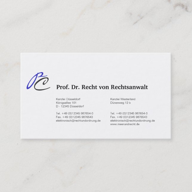 Monogram Visitenkarten Business Card (Front)