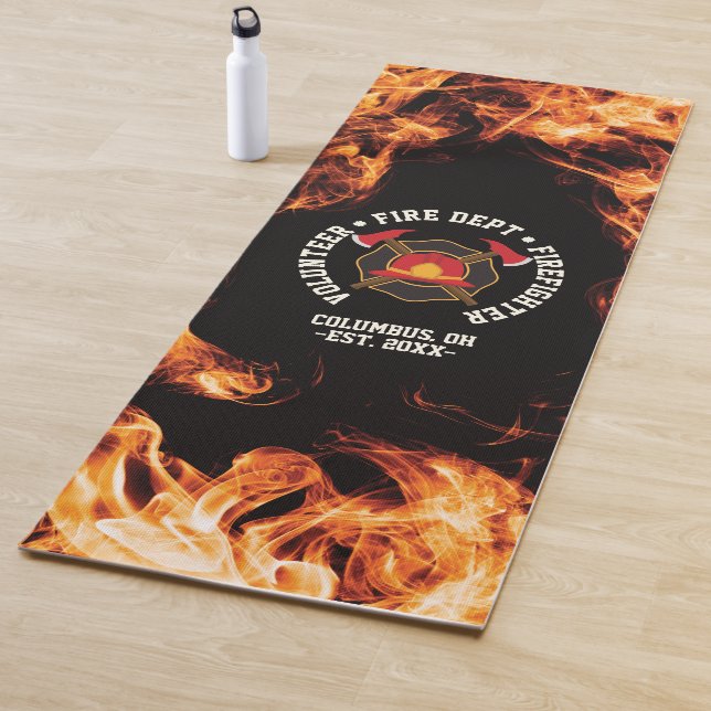 Monogram Volunteer Firefighter Fire Department Yoga Mat (In Situ)