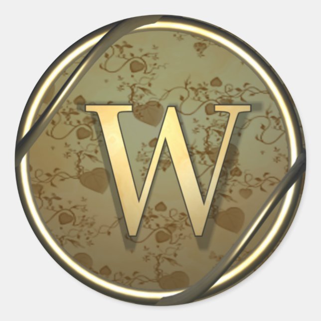 monogram_w classic round sticker (Front)