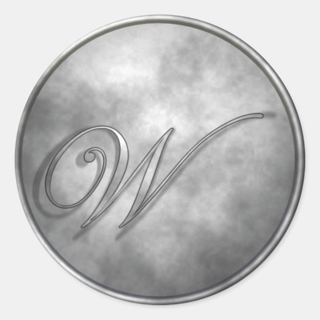 monogram_w classic round sticker (Front)