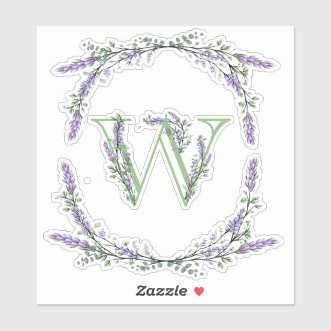Monogram W Lavender Eucalyptus (Sheet)