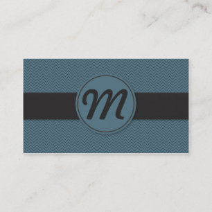 Monogram w/ Texture (blue) Business Card