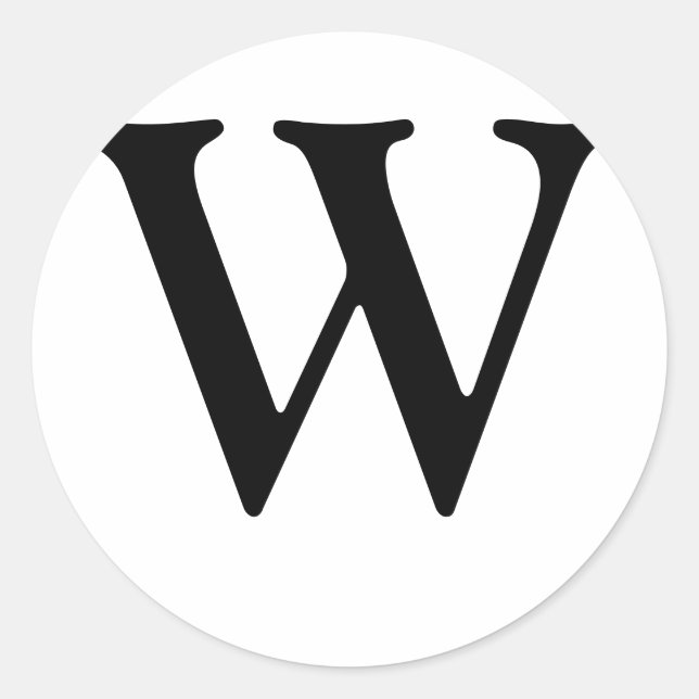 Monogram W Wedding Seal Sticker (Front)