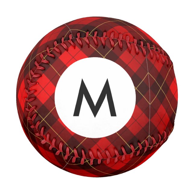 Monogram Wallace tartan background Baseball (Front Left)
