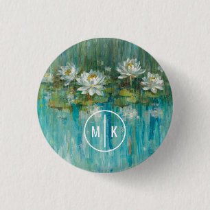 Monogram Water Lily Pond 3 Cm Round Badge