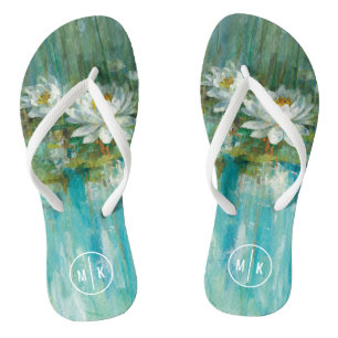 Monogram   Water Lily Pond Flip Flops
