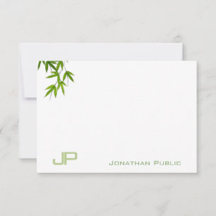 Monogram Watercolor Art Leaves Simple Template