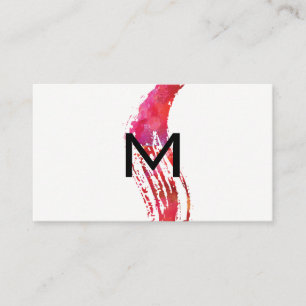 Monogram Watercolor brush Business Card