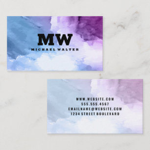 Monogram   Watercolor Business Card