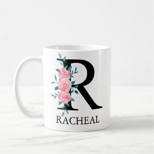 Monogram Watercolor Custom Single Letter R Coffee Mug